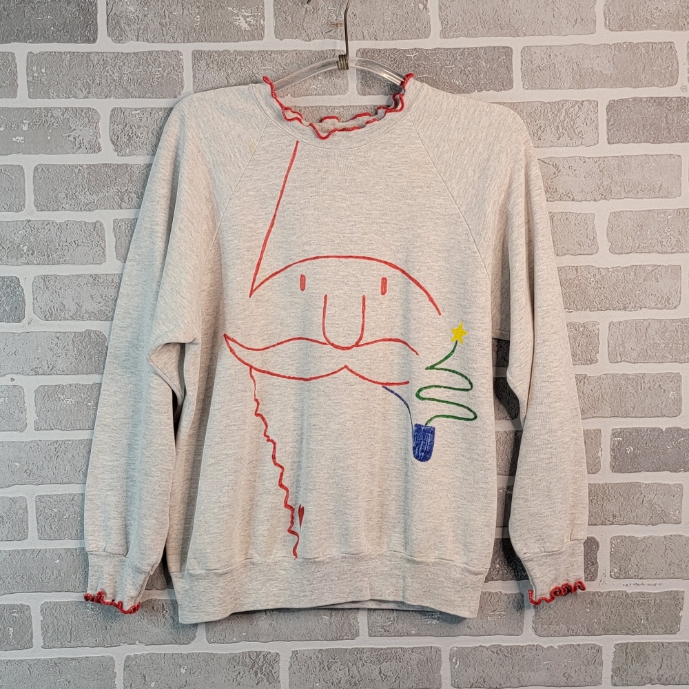 Homemade Santa Claus Smoking Tree Holiday Christmas Crewneck Sweatshirt Unisized